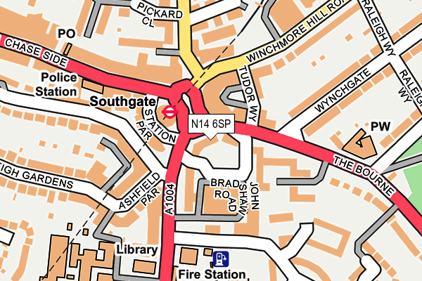 N14 6SP map - OS OpenMap – Local (Ordnance Survey)