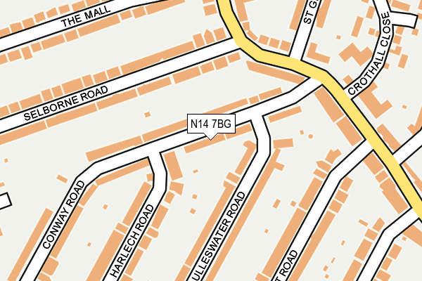 N14 7BG map - OS OpenMap – Local (Ordnance Survey)