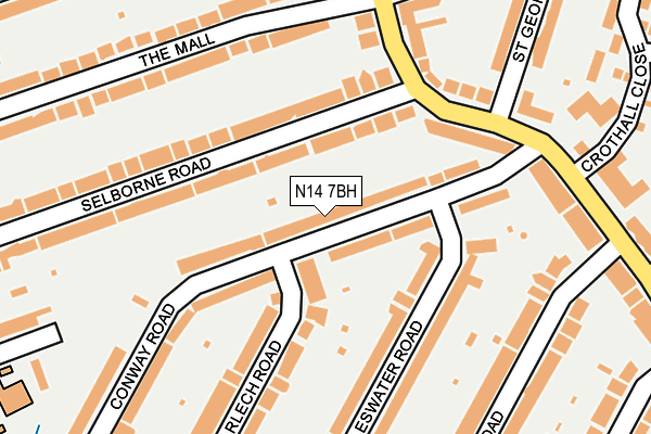 N14 7BH map - OS OpenMap – Local (Ordnance Survey)