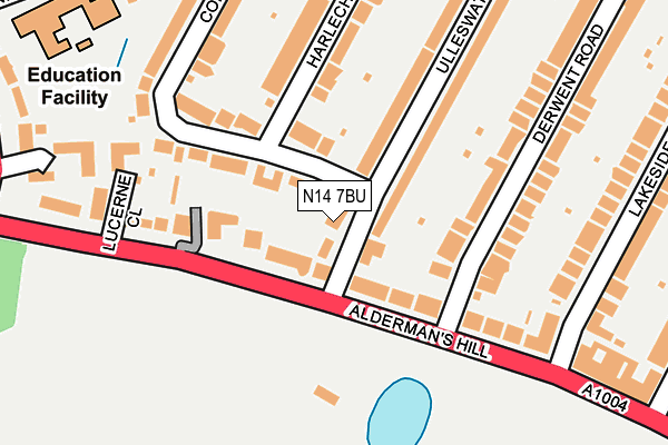 N14 7BU map - OS OpenMap – Local (Ordnance Survey)