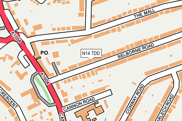 N14 7DD map - OS OpenMap – Local (Ordnance Survey)