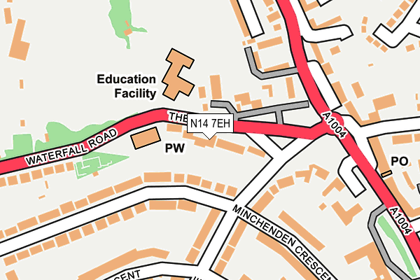 N14 7EH map - OS OpenMap – Local (Ordnance Survey)