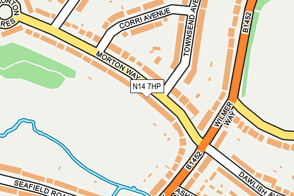 N14 7HP map - OS OpenMap – Local (Ordnance Survey)