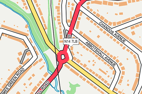 N14 7LB map - OS OpenMap – Local (Ordnance Survey)