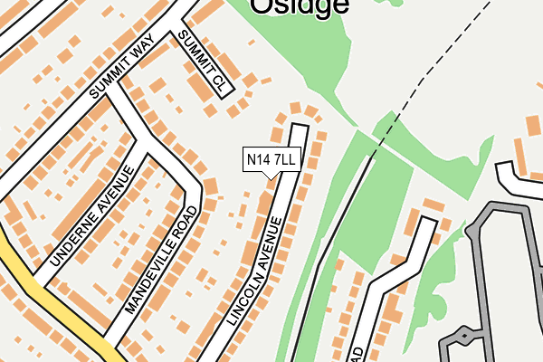 N14 7LL map - OS OpenMap – Local (Ordnance Survey)