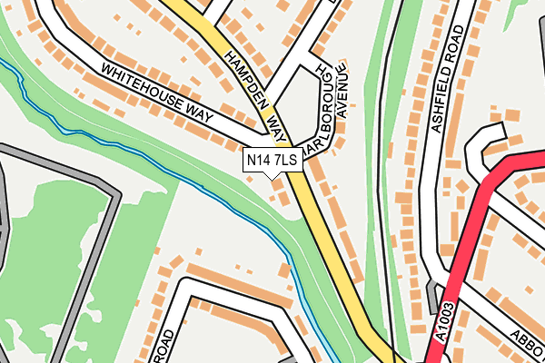 N14 7LS map - OS OpenMap – Local (Ordnance Survey)