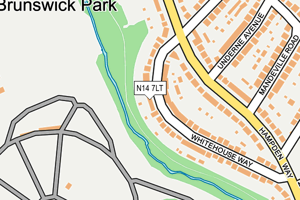 N14 7LT map - OS OpenMap – Local (Ordnance Survey)