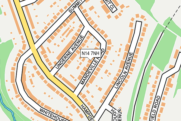 N14 7NH map - OS OpenMap – Local (Ordnance Survey)