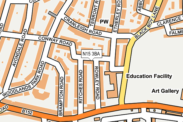 N15 3BA map - OS OpenMap – Local (Ordnance Survey)