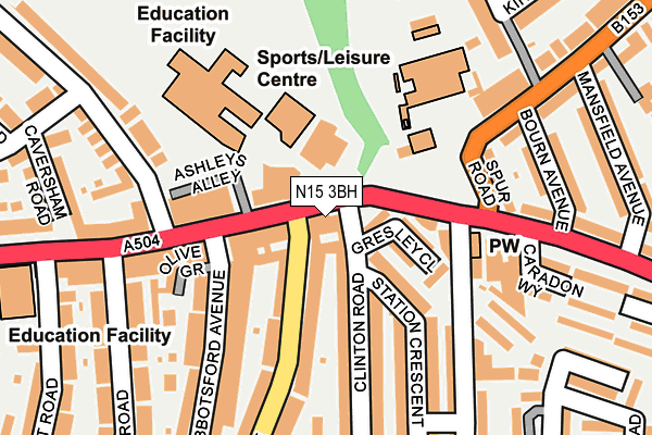 N15 3BH map - OS OpenMap – Local (Ordnance Survey)