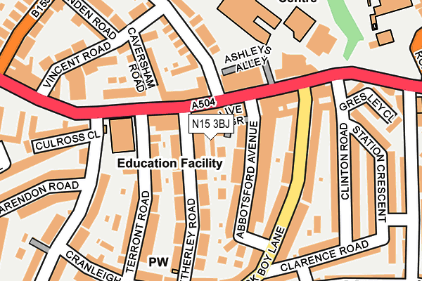 N15 3BJ map - OS OpenMap – Local (Ordnance Survey)