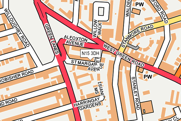 N15 3DH map - OS OpenMap – Local (Ordnance Survey)