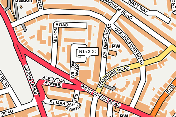 N15 3DQ map - OS OpenMap – Local (Ordnance Survey)