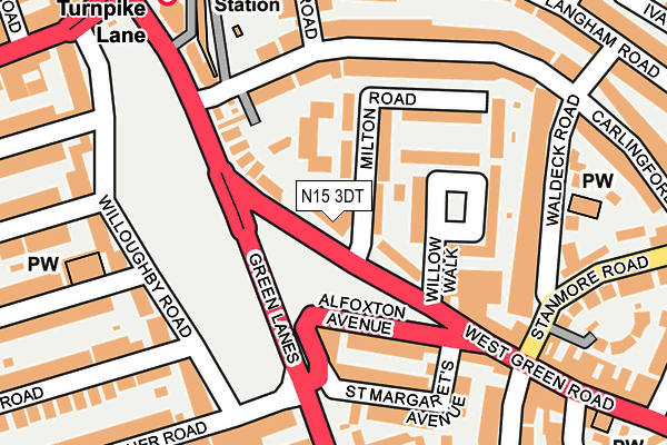 N15 3DT map - OS OpenMap – Local (Ordnance Survey)