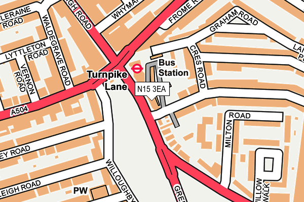 N15 3EA map - OS OpenMap – Local (Ordnance Survey)