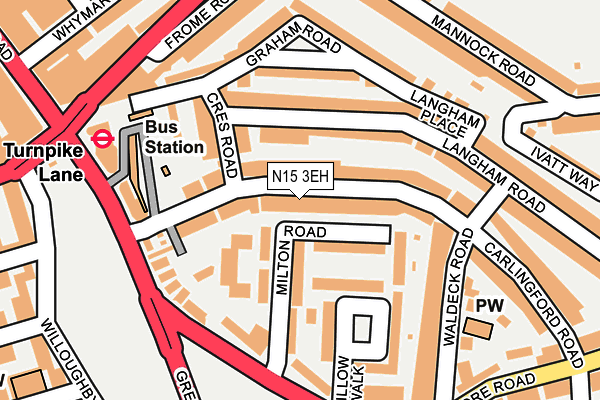 N15 3EH map - OS OpenMap – Local (Ordnance Survey)