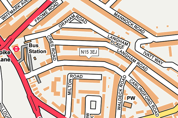 N15 3EJ map - OS OpenMap – Local (Ordnance Survey)