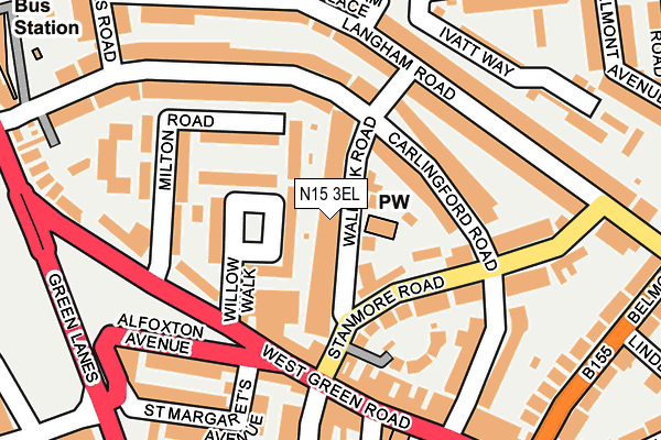 N15 3EL map - OS OpenMap – Local (Ordnance Survey)