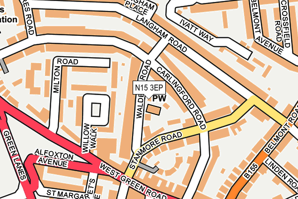 N15 3EP map - OS OpenMap – Local (Ordnance Survey)