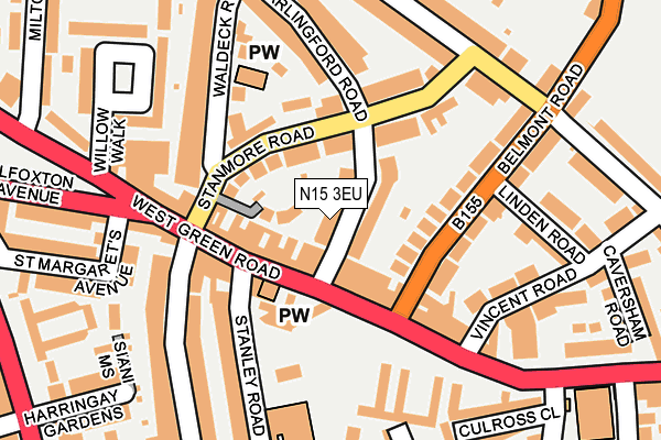 N15 3EU map - OS OpenMap – Local (Ordnance Survey)