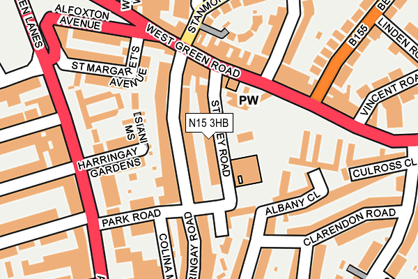 N15 3HB map - OS OpenMap – Local (Ordnance Survey)