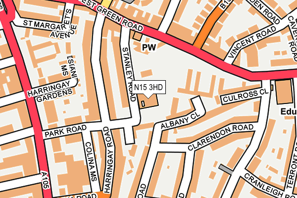 N15 3HD map - OS OpenMap – Local (Ordnance Survey)