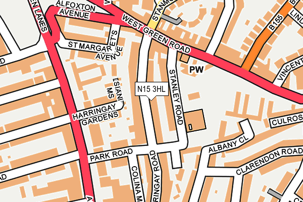 N15 3HL map - OS OpenMap – Local (Ordnance Survey)