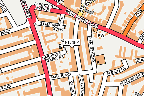 N15 3HP map - OS OpenMap – Local (Ordnance Survey)