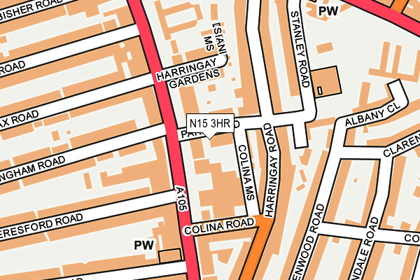 N15 3HR map - OS OpenMap – Local (Ordnance Survey)