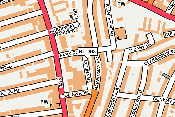 N15 3HS map - OS OpenMap – Local (Ordnance Survey)