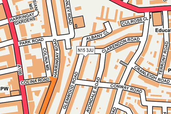 N15 3JU map - OS OpenMap – Local (Ordnance Survey)