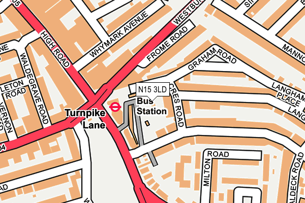 N15 3LD map - OS OpenMap – Local (Ordnance Survey)