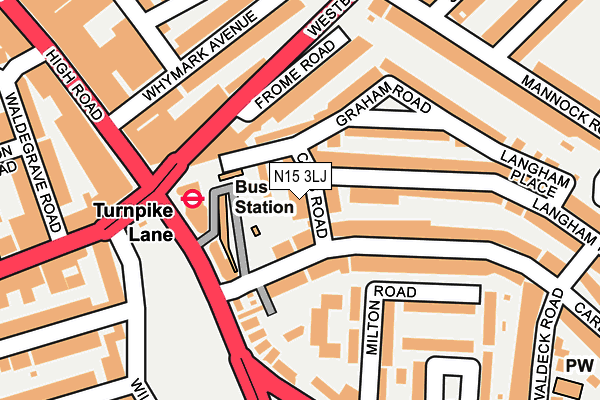 N15 3LJ map - OS OpenMap – Local (Ordnance Survey)
