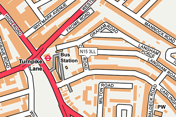 N15 3LL map - OS OpenMap – Local (Ordnance Survey)