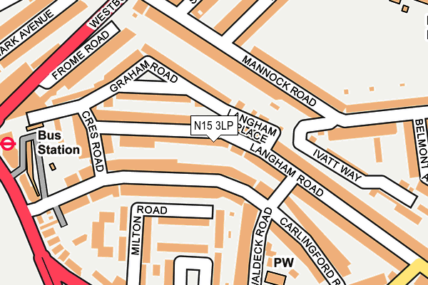 N15 3LP map - OS OpenMap – Local (Ordnance Survey)