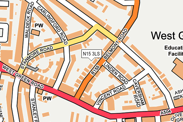 N15 3LS map - OS OpenMap – Local (Ordnance Survey)