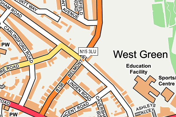 N15 3LU map - OS OpenMap – Local (Ordnance Survey)