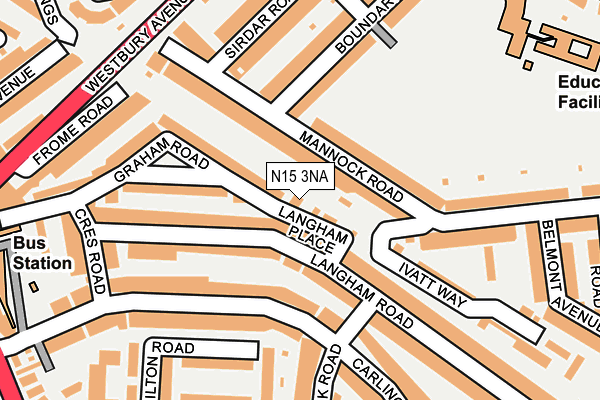 N15 3NA map - OS OpenMap – Local (Ordnance Survey)