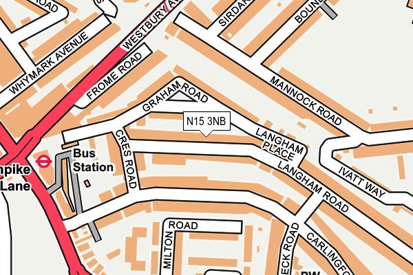 N15 3NB map - OS OpenMap – Local (Ordnance Survey)