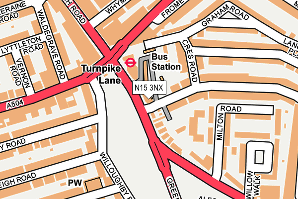 N15 3NX map - OS OpenMap – Local (Ordnance Survey)