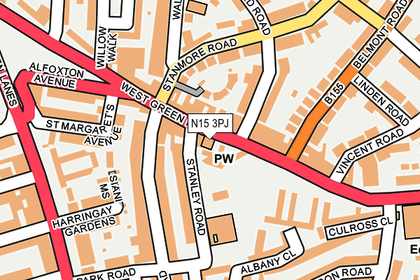 N15 3PJ map - OS OpenMap – Local (Ordnance Survey)