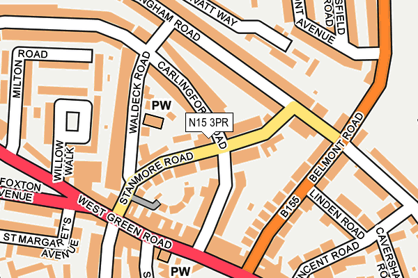 N15 3PR map - OS OpenMap – Local (Ordnance Survey)