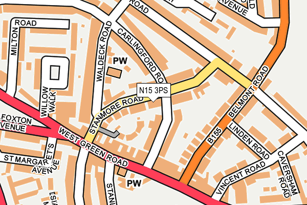 N15 3PS map - OS OpenMap – Local (Ordnance Survey)