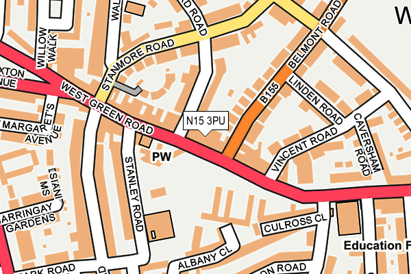 N15 3PU map - OS OpenMap – Local (Ordnance Survey)