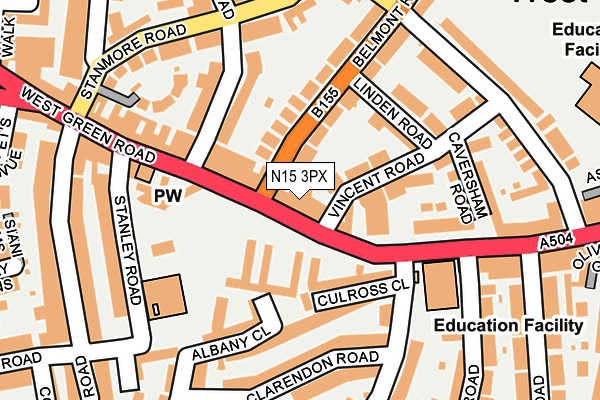 N15 3PX map - OS OpenMap – Local (Ordnance Survey)