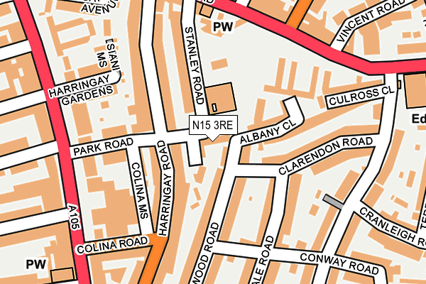 N15 3RE map - OS OpenMap – Local (Ordnance Survey)