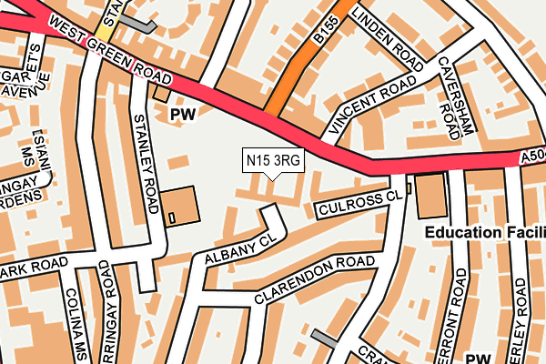 N15 3RG map - OS OpenMap – Local (Ordnance Survey)