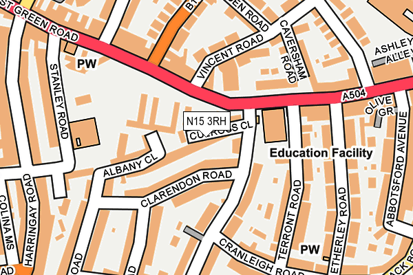 N15 3RH map - OS OpenMap – Local (Ordnance Survey)