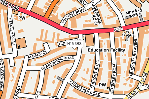 N15 3RS map - OS OpenMap – Local (Ordnance Survey)