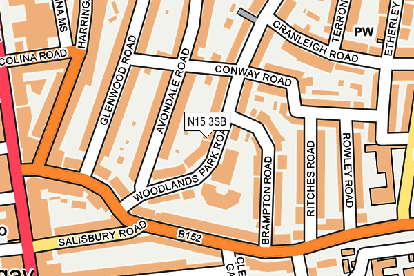 N15 3SB map - OS OpenMap – Local (Ordnance Survey)